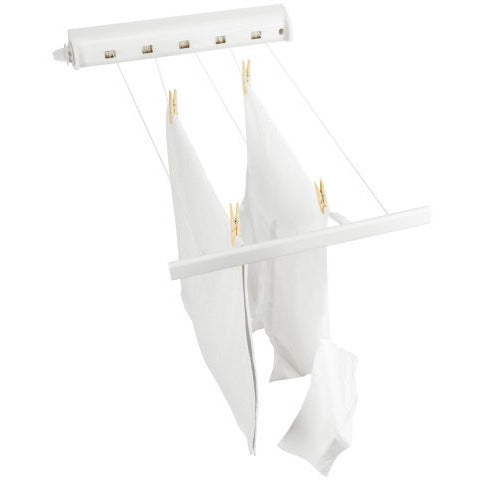White Pull Out Drying Rack - Space Saving Laundry Clothes Airer for Small Apartments & Bathrooms | Perfect for Drying Delicates, Hand Washables & Everyday Laundry
