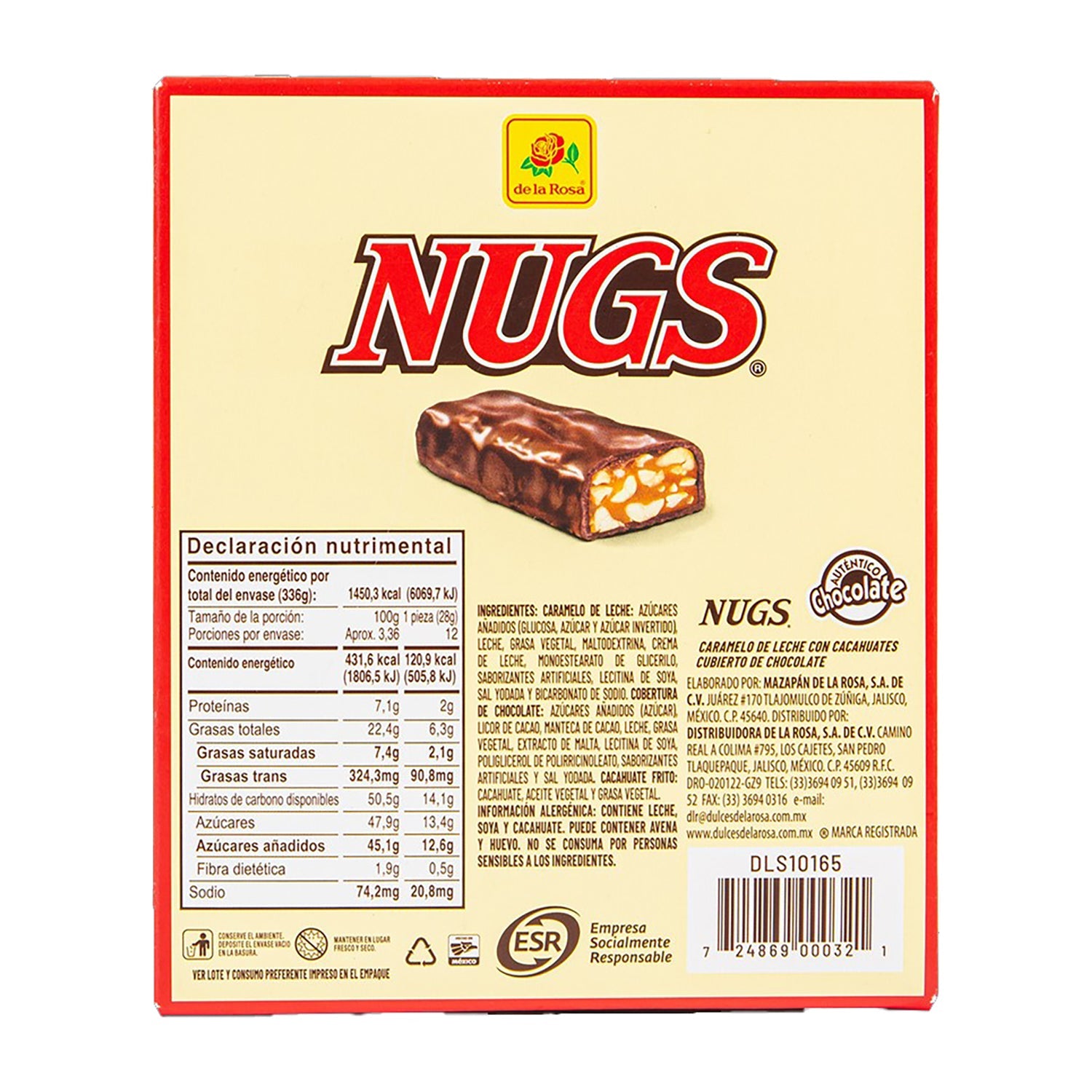 De La Rosa Nugs Candy | 12 Count Box | Mexican Peanut Marzipan Treats for Parties, Gifts & Snacking