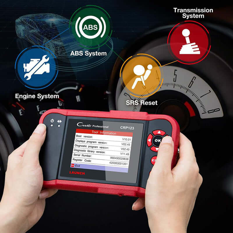 2025 LAUNCH CRP123 OBD2 Scanner - Engine, ABS, SRS, Transmission Code Reader, Full OBDII Diagnostic Tool with Live Data Graph & Lifetime Free Updates - Perfect for Car Repair Shops, DIY Mechanics, and Vehicle Maintenance