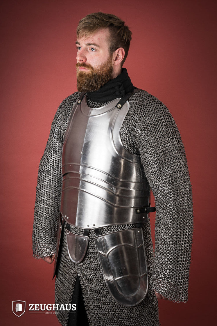 Polished Cuirass Warrior Armor with Tassets - Medieval Knight Costume for Cosplay, LARP & Historical Reenactment