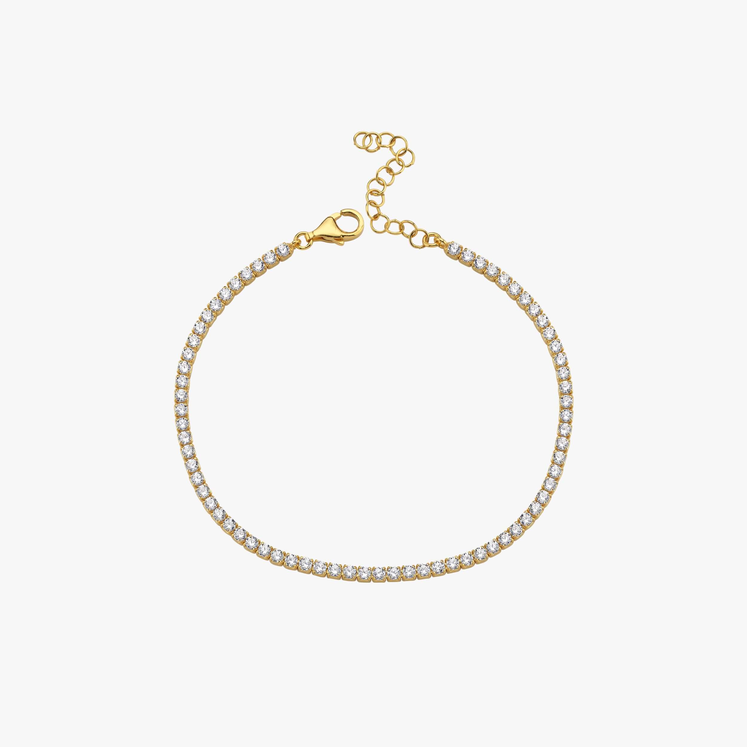 Elegant 18K Gold Vermeil Tennis Bracelet for Women | Dainty Stackable Jewelry for Everyday Wear, Parties & Special Occasions
