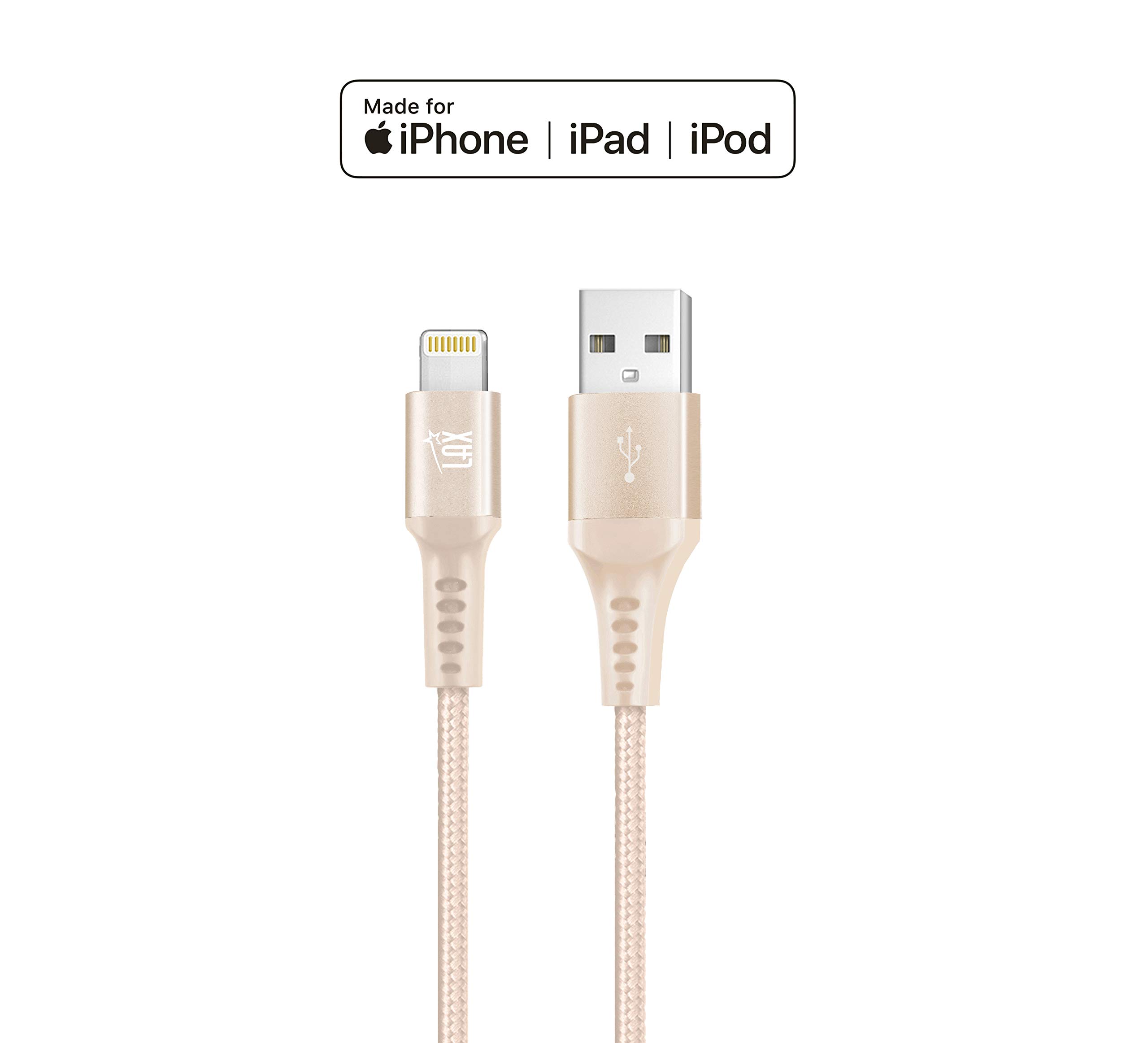 MFi Certified iPhone Charger Lightning Cable - Durable Braided USB Cord for iPhone 14/13/12/11/X/8, iPad & iPod | Fast Charging & Data Sync | Perfect for Home, Office & Travel Use