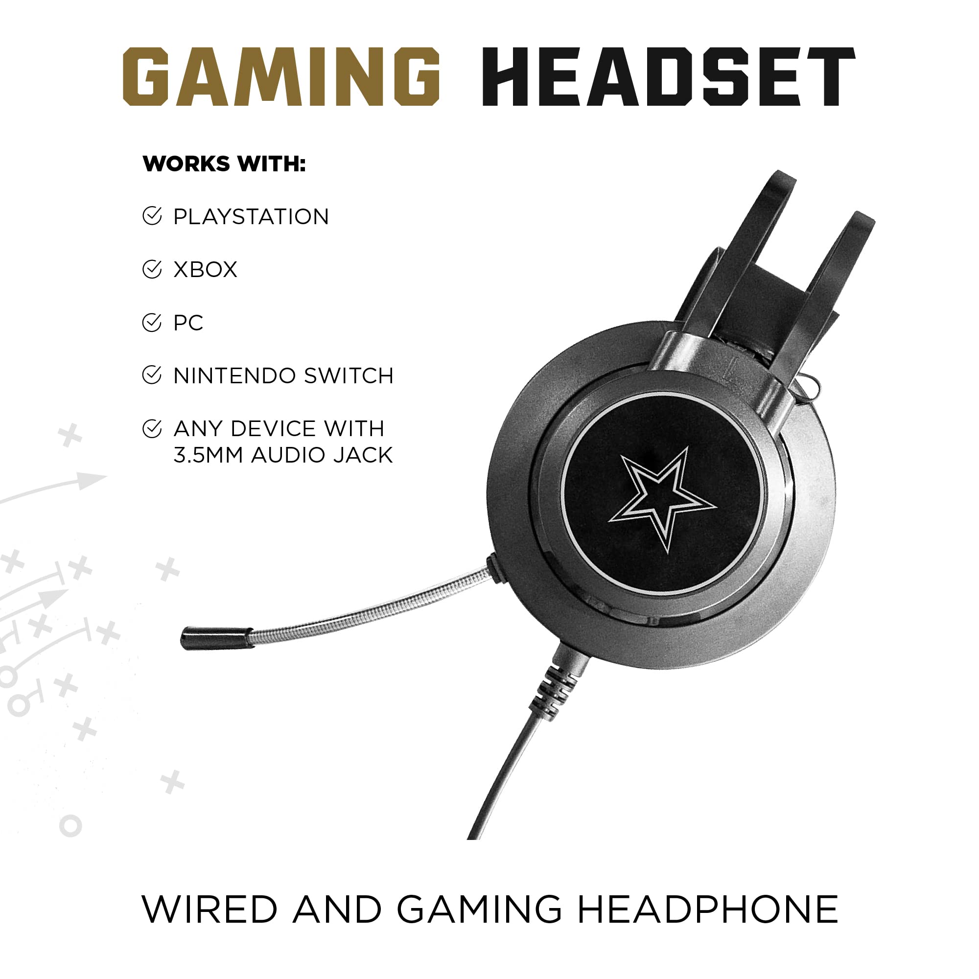 SOAR NFL Wired Gaming Headset with Noise Cancelling Mic - Official Licensed Football Headphones for PC, PS4, Xbox - Perfect for Gaming, Streaming & Sports Fans