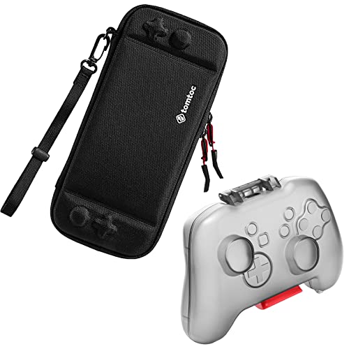 tomtoc Protective Case for Nintendo Switch & Switch OLED - Slim Travel Sleeve with 10 Game Card Slots & Pro Controller Storage | Hard Shell Protection for Switch Joy-Cons | Perfect for Gaming On-The-Go, Travel, and Home Storage
