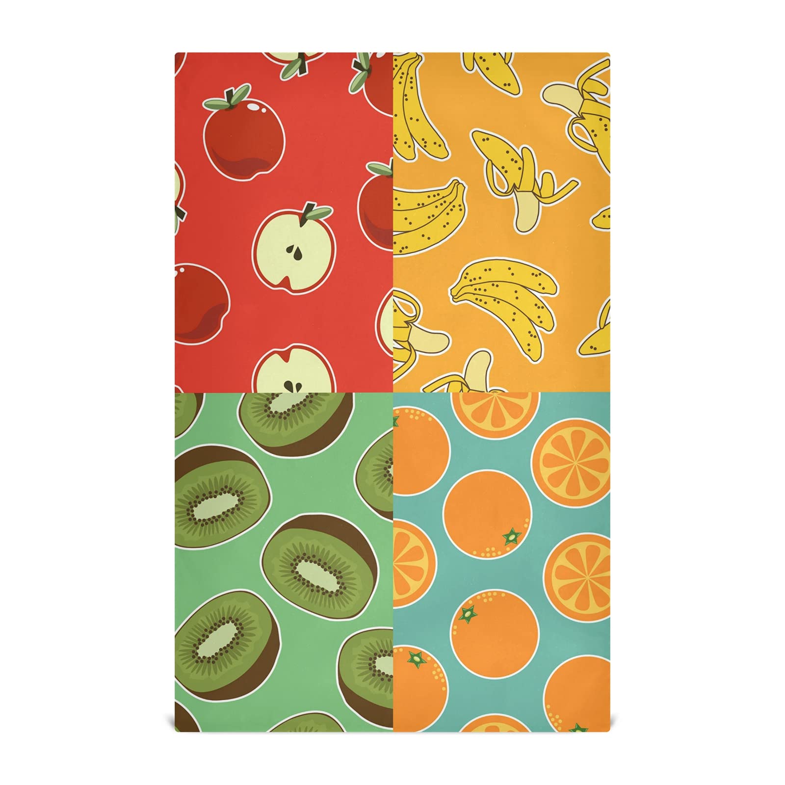 TSENQUE Premium 4-Pack Kitchen Towels Set - Super Absorbent Lemon & Orange Print Dish Cloths (28x18 Inch) - Multi-Purpose Cleaning Rags for Dishes, Countertops & Home Decor