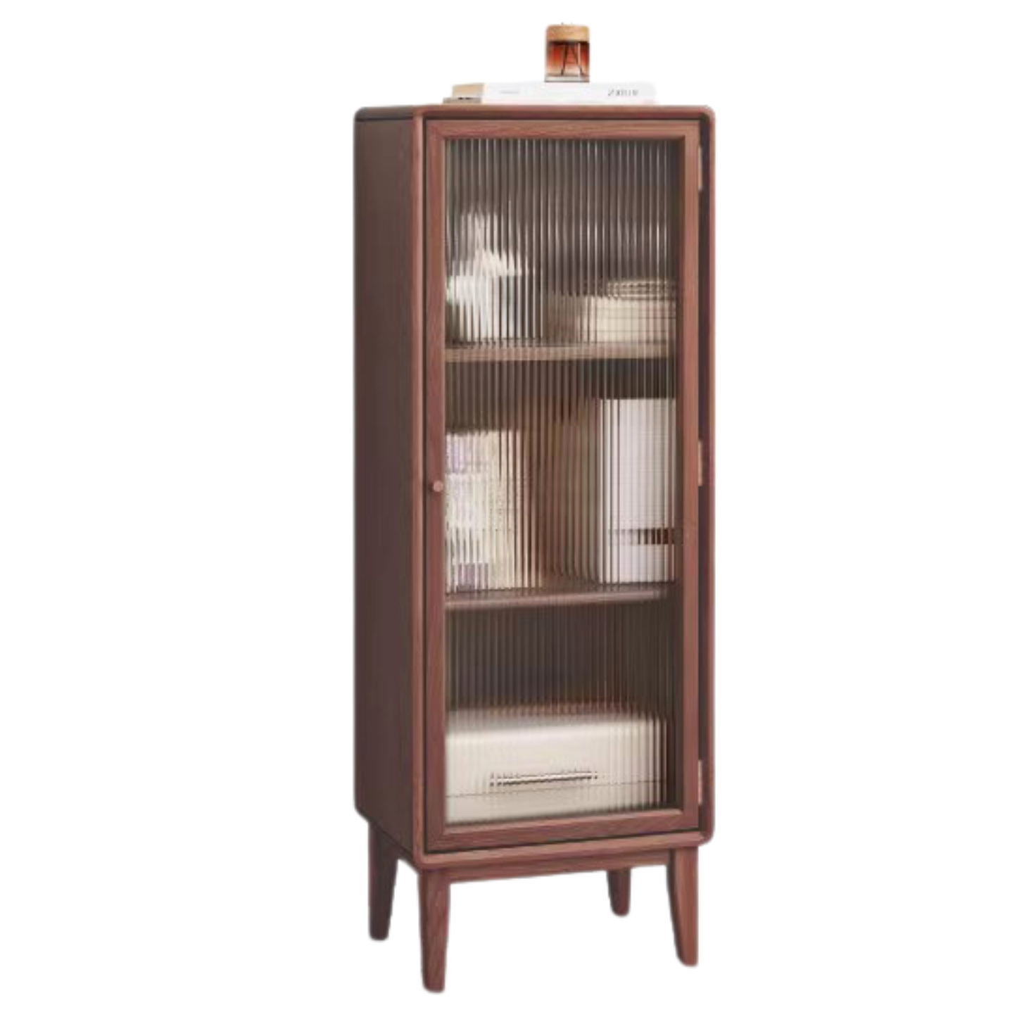 Solid Oak Wood Side Cabinet - Small Bookcase with Adjustable Shelves for Living Room, Bedroom, or Office Storage | Rustic Home Decor Furniture