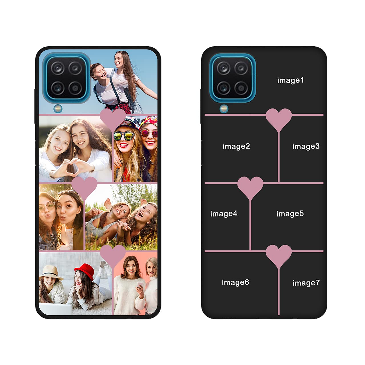 Custom Samsung Galaxy A12 Phone Case - Personalized Photo Collage Cover with Multi-Picture Design, Protective Black Case for Birthday, Christmas, Valentine's Day Gifts for Her, Him & Friends - Perfect for Everyday Use, Travel & Special Occasions