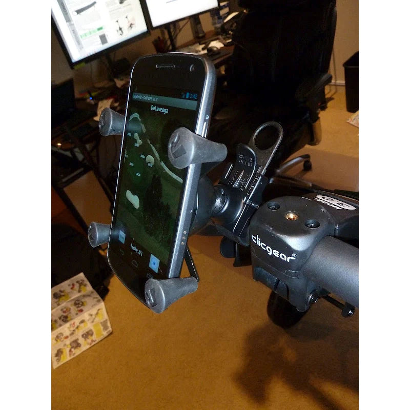 RAM EZ Strap™ Rail Mount with X Grip® Universal Phone Holder - Compatible with Smartphones & GPS Devices - Perfect for Cars, Trucks, Boats & Motorcycles (RAP SB 187 UN7U)