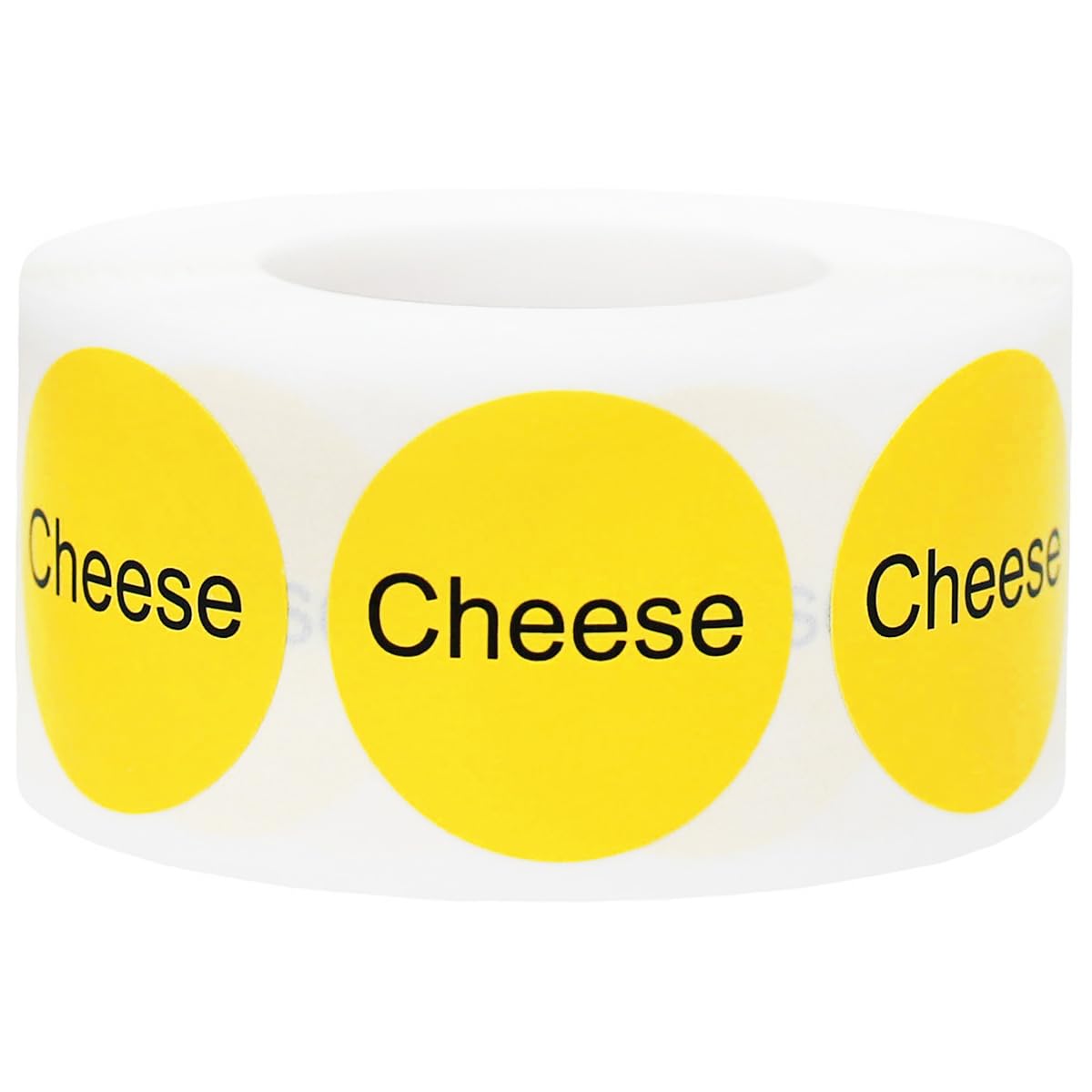 Yellow and Black Cheese Dot Adhesive Stickers - 1 Inch Round Labels (500 Count) - Perfect for Food Packaging, Organizing Jars, and DIY Craft Projects