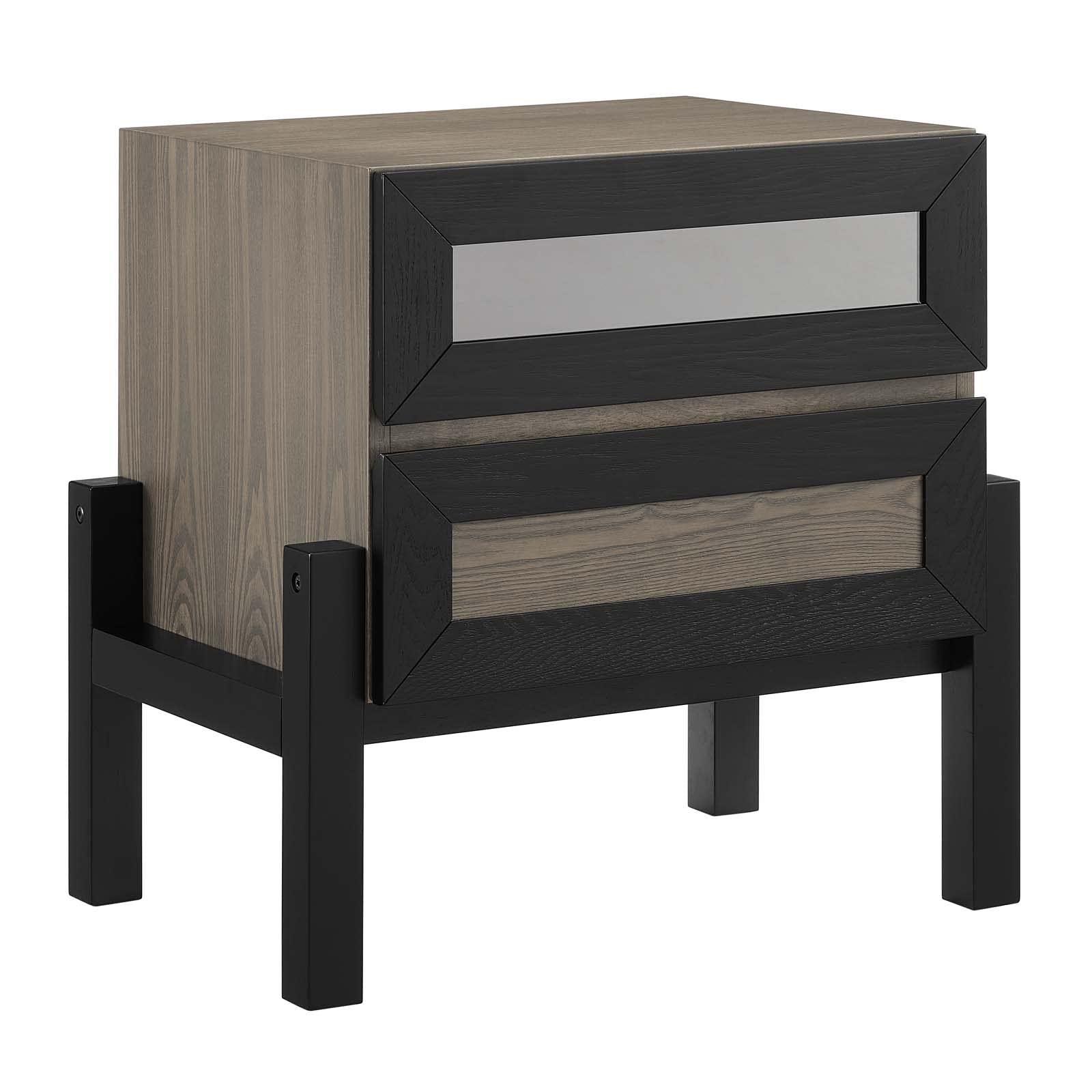 Modway Merritt Nightstand - Solid Oak Wood Bedside Table with Drawer for Bedroom, Living Room & Guest Room - Stylish & Functional Furniture for Home Decor