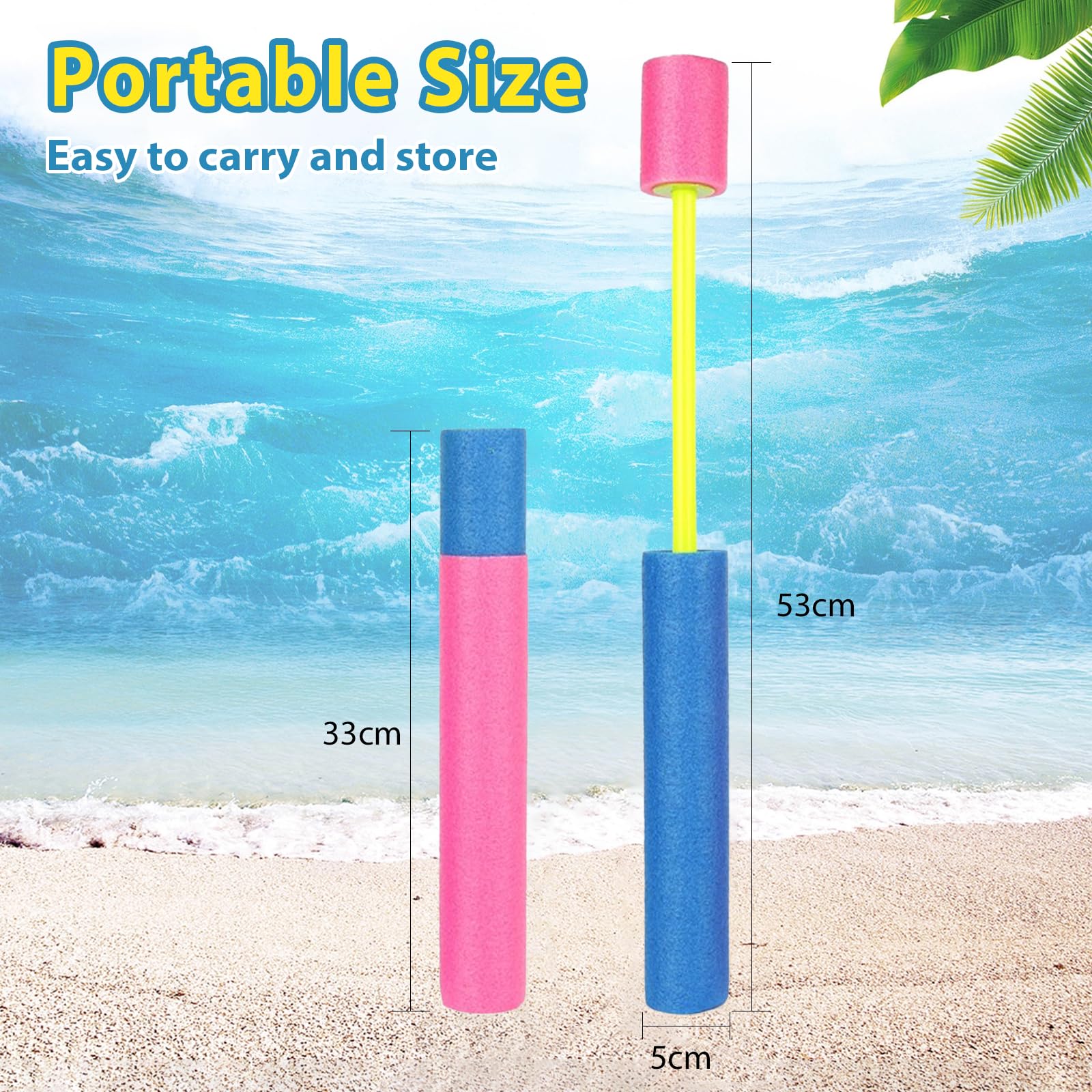 4-Pack Water Blaster Soaker Guns for Kids - Super Squirt Guns with 40ft Range, Outdoor Pool Water Toys for Summer Fun - Perfect for Backyard Battles, Beach Games and Pool Parties (Cylinder Style)