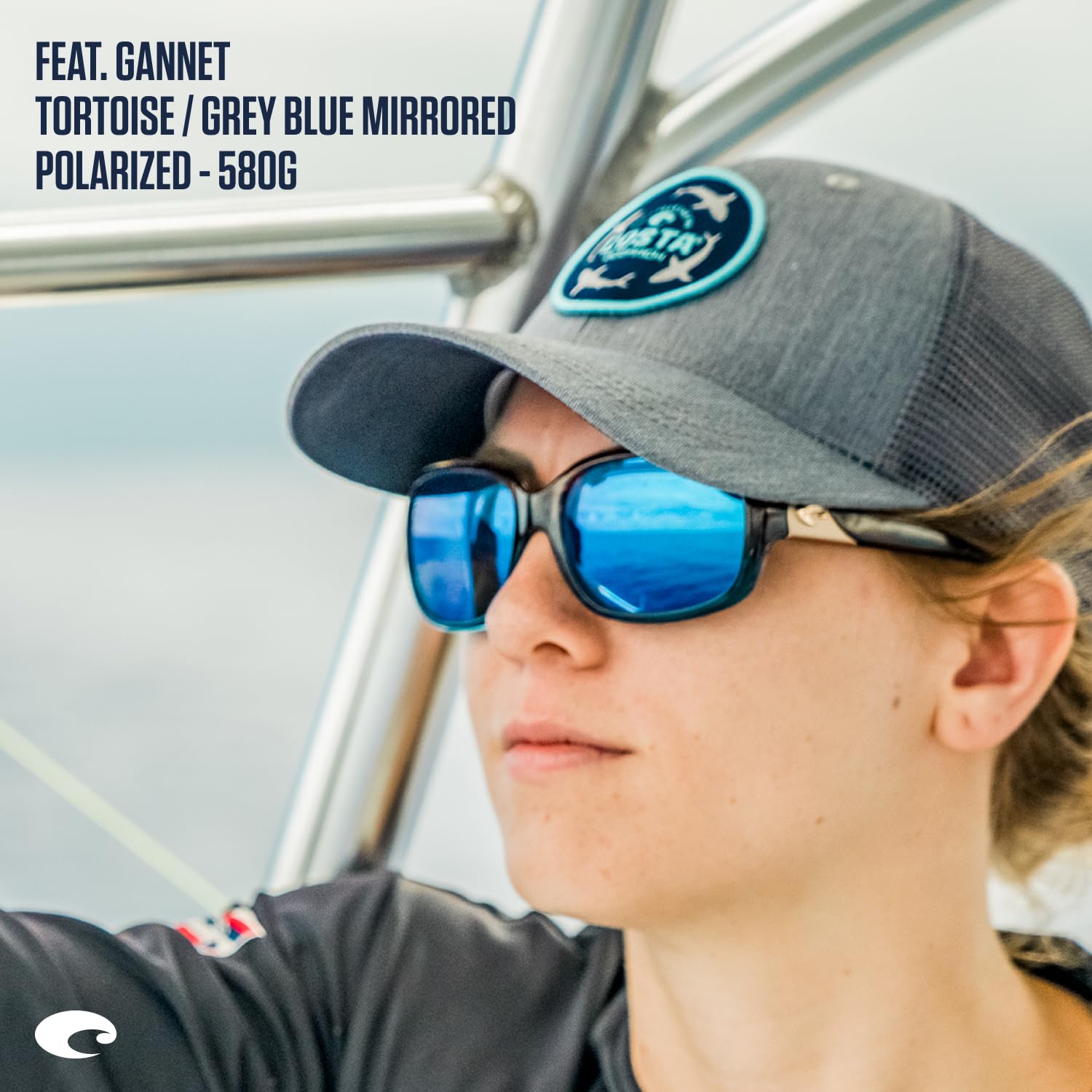 Costa Del Mar Women's Gannet Rectangular Polarized Sunglasses - UV Protection, Stylish & Comfortable for Beach, Driving & Outdoor Activities