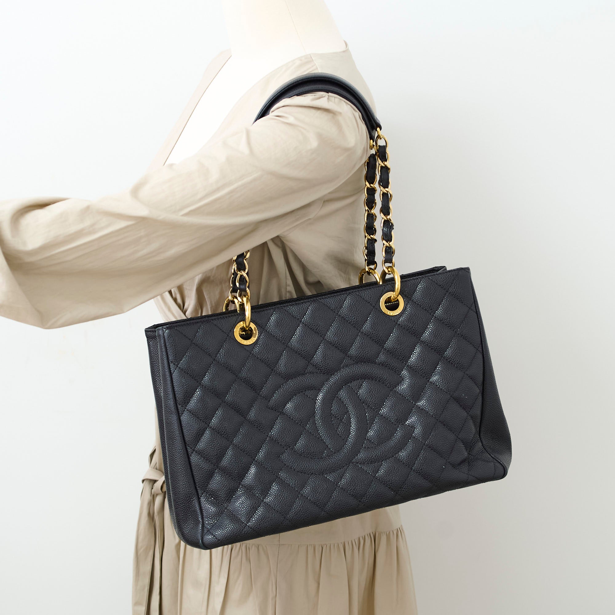 Chanel Caviar Leather Grand Shopping Tote GST Handbag in Black - Luxury Designer Tote Bag for Women, Perfect for Work, Travel & Everyday Use