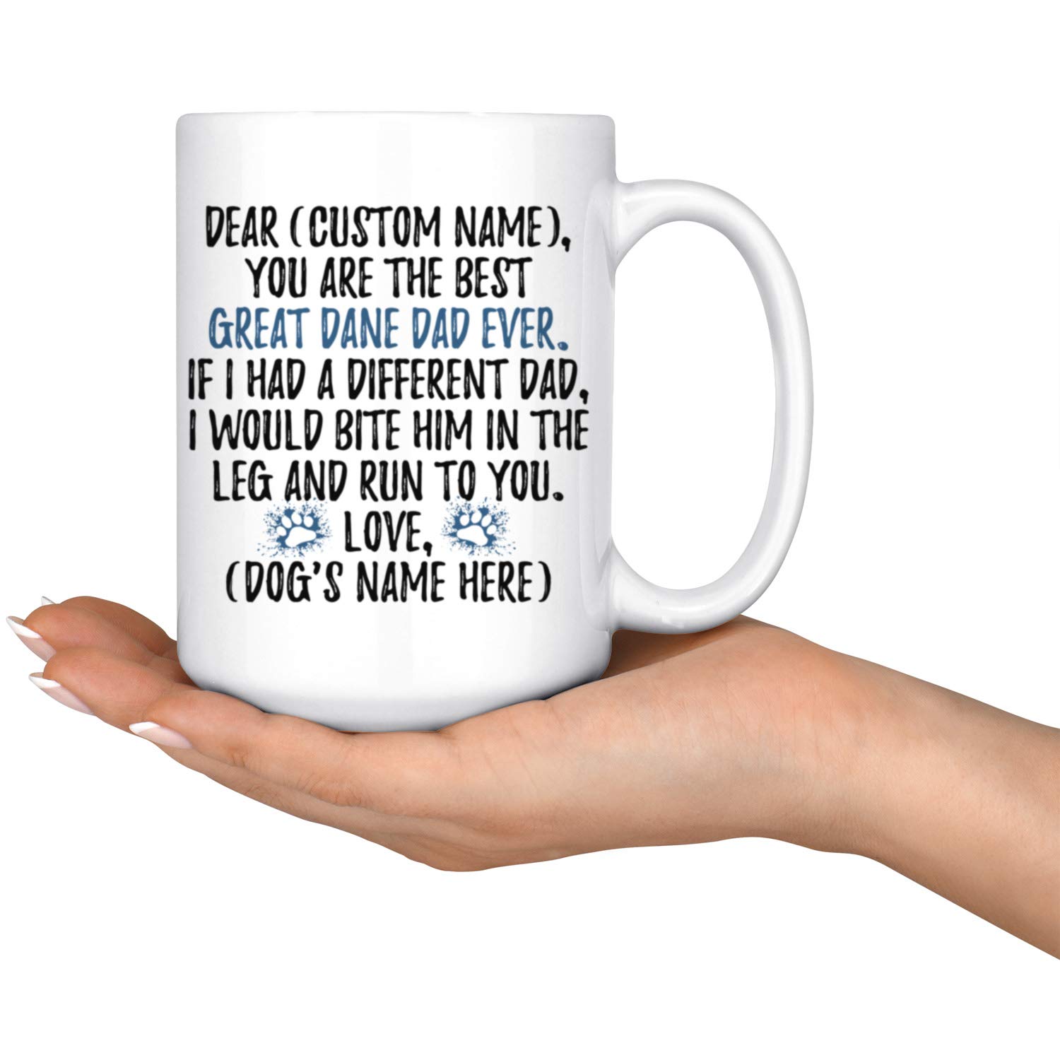 Personalized Great Dane Dog Dad Coffee Mug - 15 oz Ceramic Cup for Great Dane Lovers, Dog Daddy Gift Idea - Perfect for Father's Day, Birthday & Dog Owner Appreciation