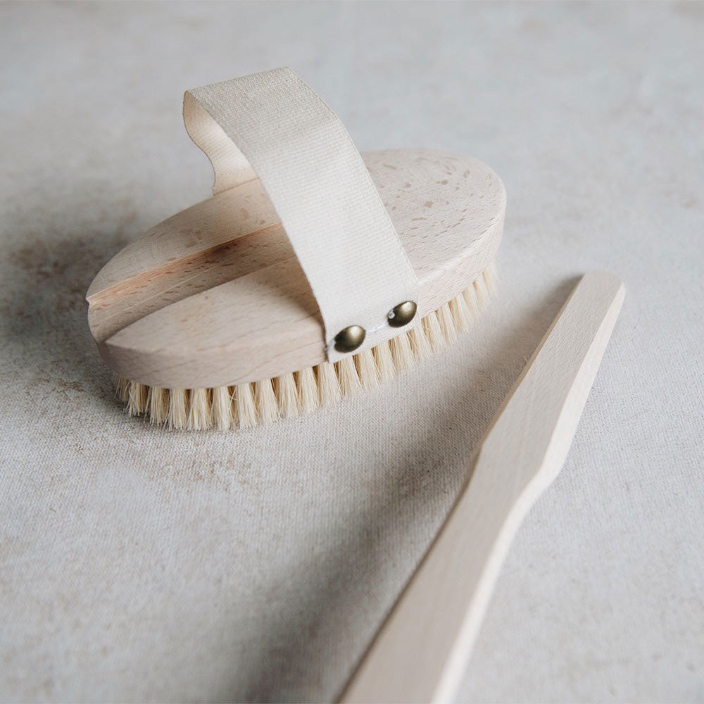 Exfoliating Bath Brush with Removable Head - Long Handle Back Scrubber for Shower & Spa - Perfect for Deep Cleansing & Skin Care