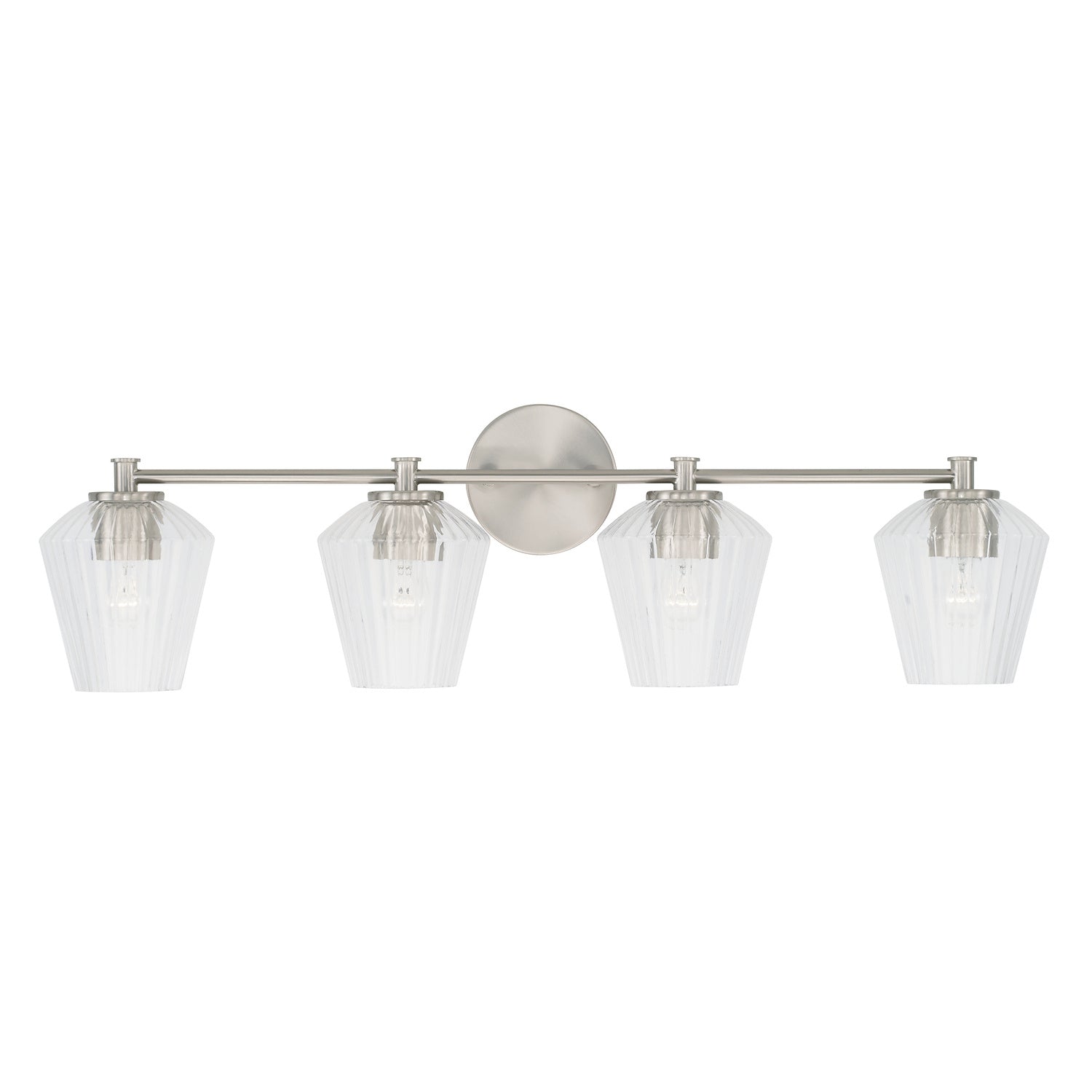 Capital Lighting Four Light Vanity - Modern Bathroom Light Fixture with Adjustable Arms, Brushed Nickel Finish - Perfect for Master Bath, Powder Room & Dressing Area