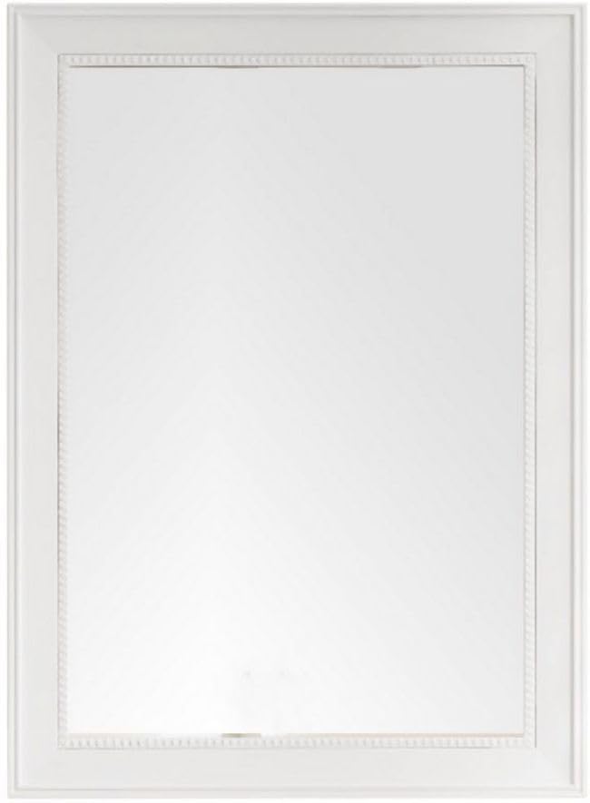 Bright White Rectangular Wall Mirror - Modern Home Decor for Bathroom, Bedroom & Entryway