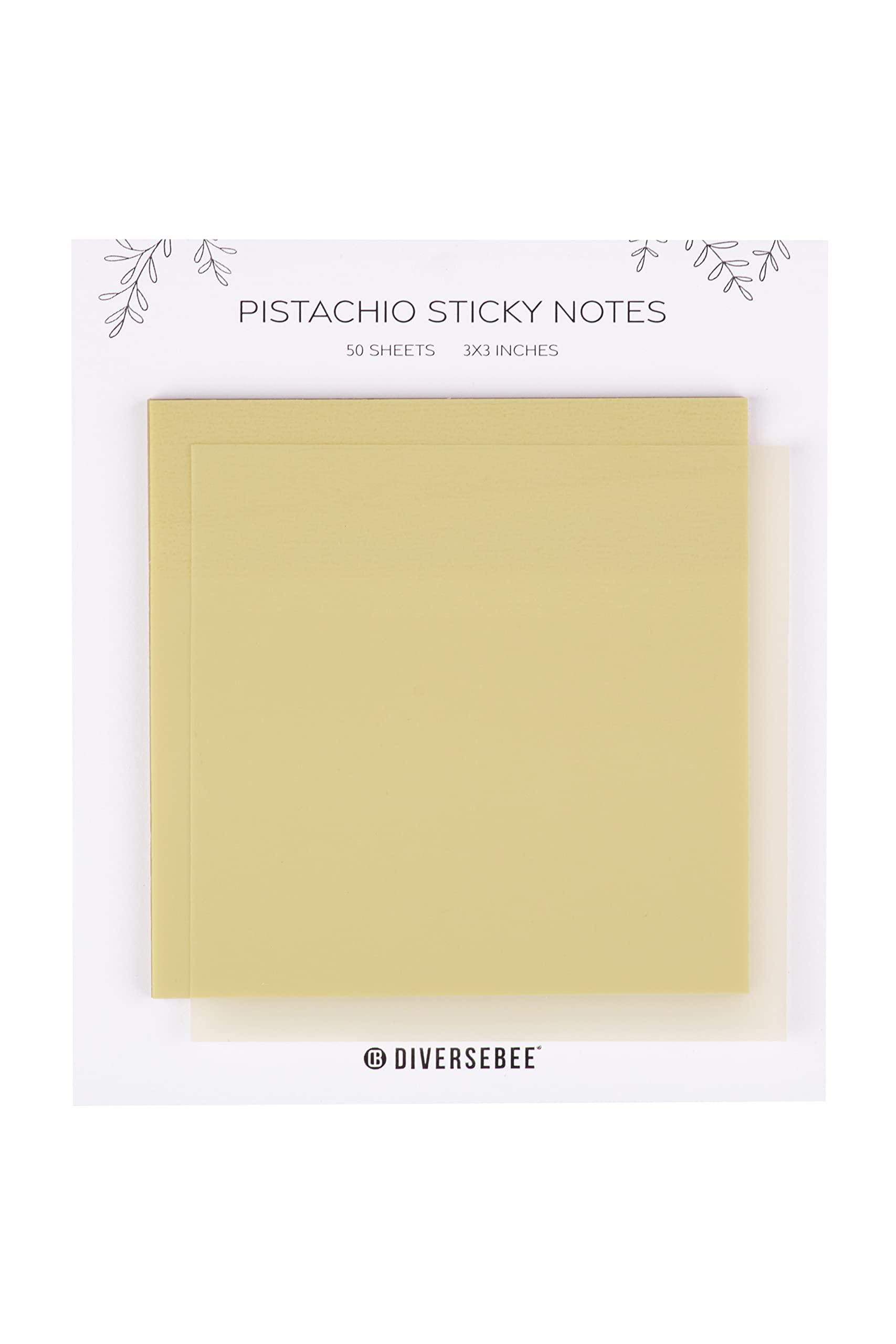DiverseBee 50 Sheets Pastel Transparent Sticky Notes - 3x3
