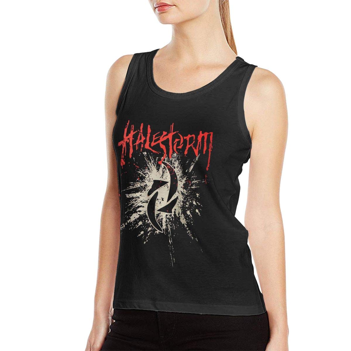 DeniseKSteinbach Halestorm Women's Cotton Sleeveless Tank Top - Breathable Fitness Shirt for Workouts, Concerts & Casual Wear