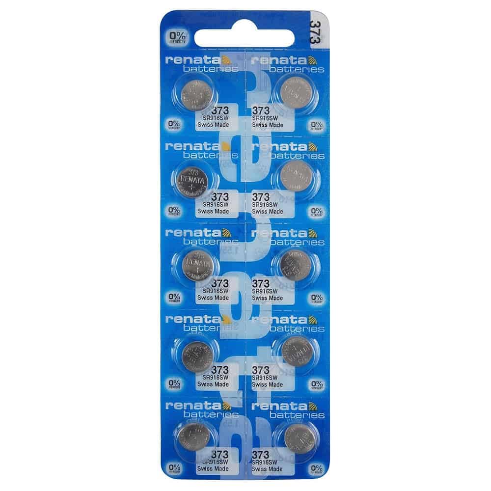 Renata 10 373 Silver Oxide Watch Battery - Zero Mercury, Long-Lasting Power for Watches, Calculators & Medical Devices (10-Pack)