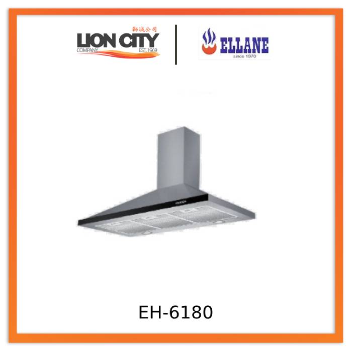 Ellane EH 6180 90cm Stainless Steel Range Hood - Powerful Kitchen Exhaust Fan for Smoke & Odor Removal - Perfect for Modern Home Cooking & Grilling