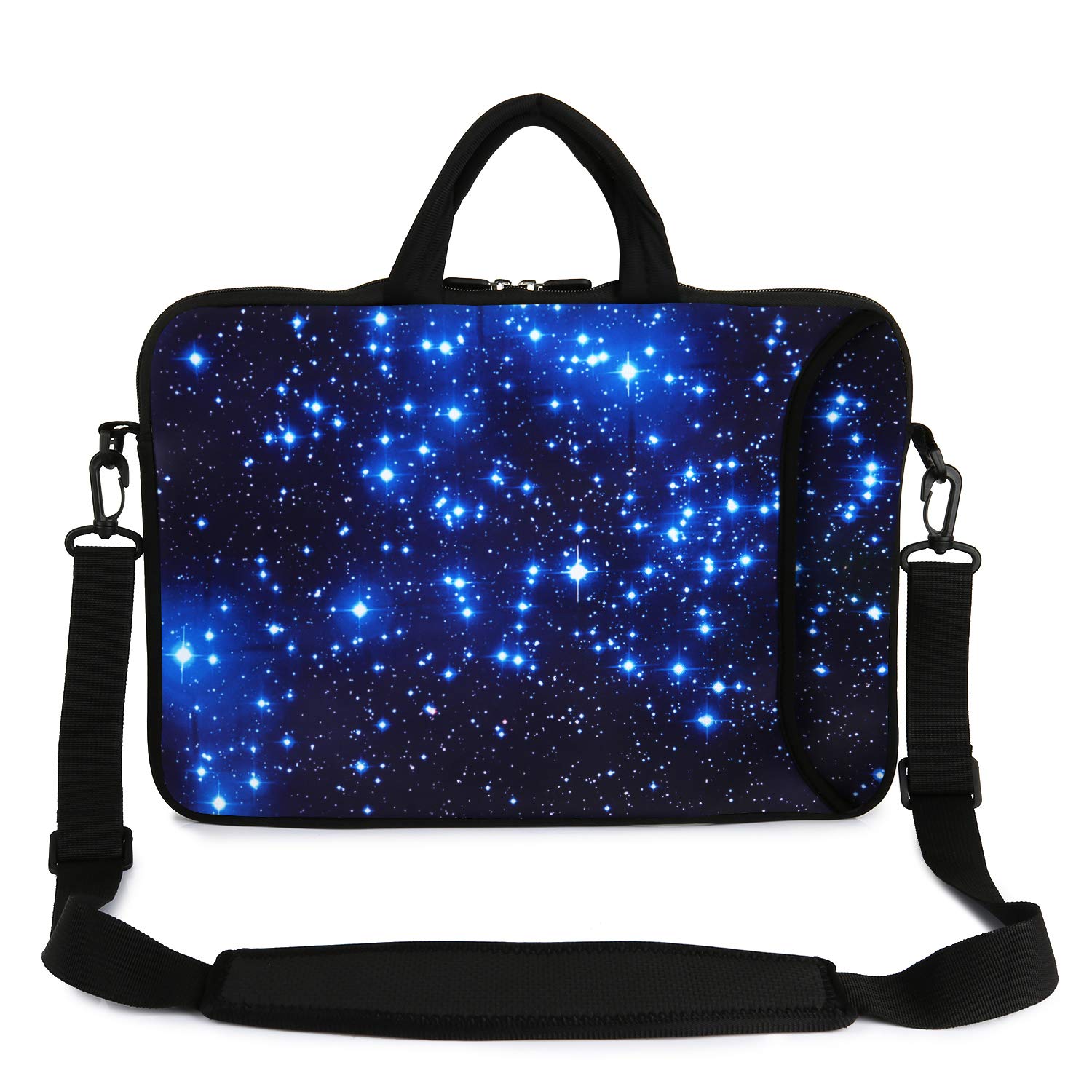 Violet Mist 14-15.6 Inch Waterproof Neoprene Laptop Shoulder Bag with Zipper - Protective Messenger Case for MacBook, Tablet & Computer - Perfect for Work, Travel & School