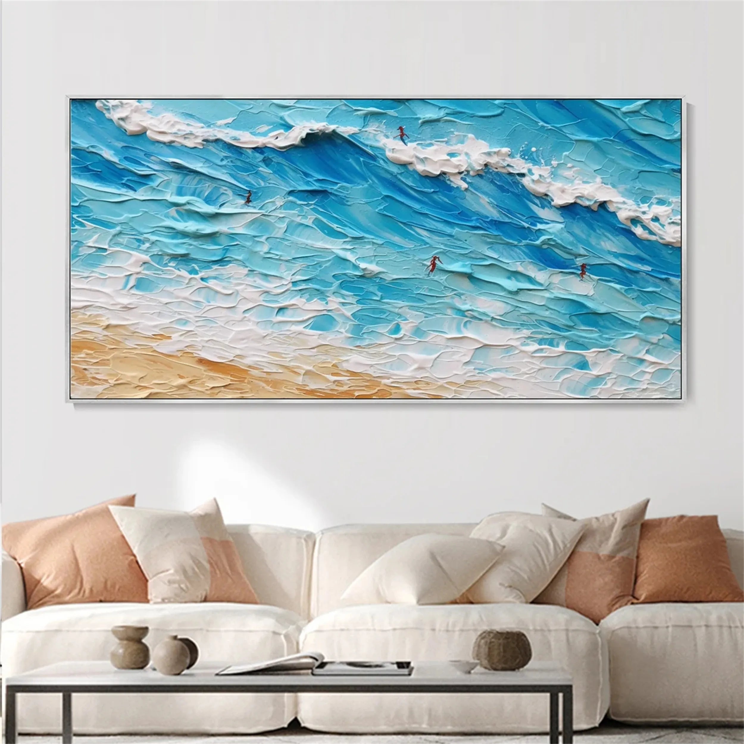Seascape and Snowy Peak Landscape Painting #SP013 - Perfect for Home Decor, Office Wall Art, and Gift Ideas