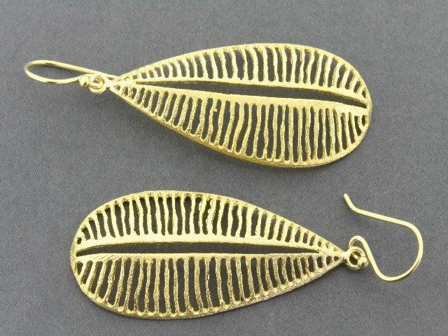 22K Gold Over Silver Long Seedpod Earrings - Elegant Boho Dangle Earrings for Women, Perfect for Parties, Weddings & Everyday Wear