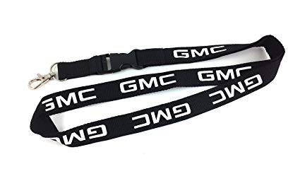 GMC Lanyard - Black with White Logo - Durable ID Badge Holder for Work, Events & Conferences