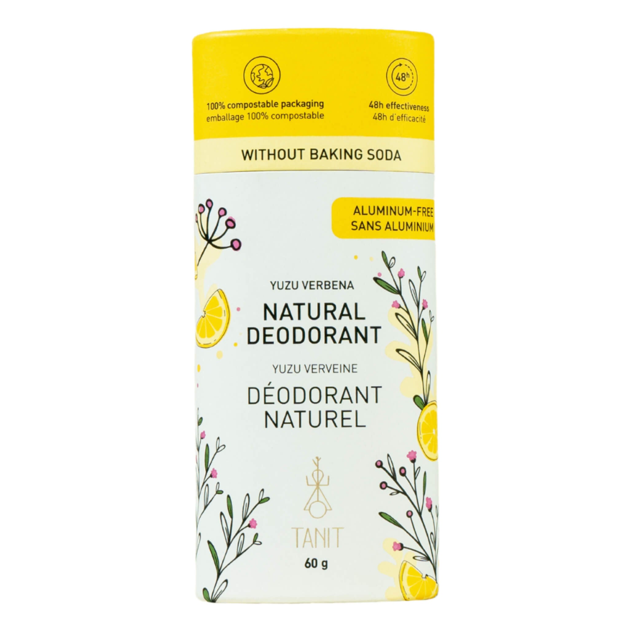 Natural Solid Deodorant for Women & Men - Yuzu Verbena Scent | Aluminum-Free, Long-Lasting Freshness | Ideal for Gym, Work & Daily Use