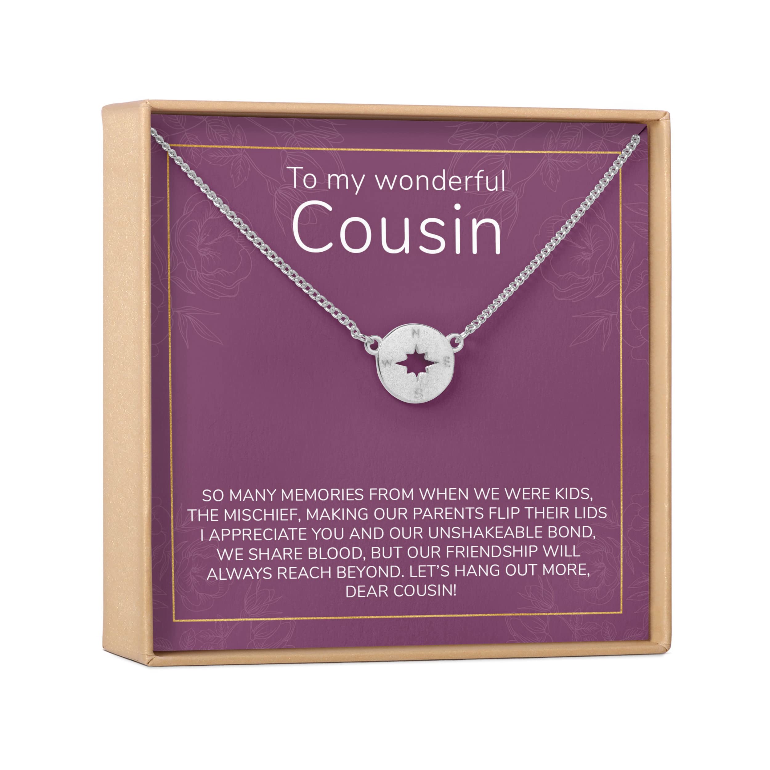 Cousins Necklace - Sterling Silver Heart Pendant Jewelry Gift for Birthday, Christmas, Anniversary | Best Friend Gift for Women & Girls | Perfect for Family Reunions & Special Occasions