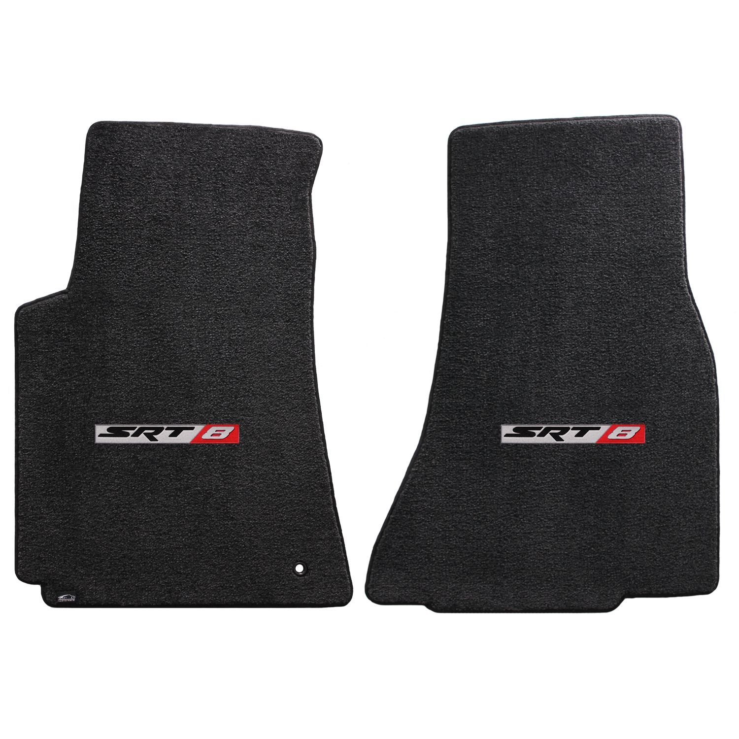 2008-2010 Dodge Challenger Ebony Black Ultimate Front Floor Mats with SRT-8 Logos - Heavy Duty All-Weather Protection for SRT Models - Perfect for Daily Driving & Car Shows