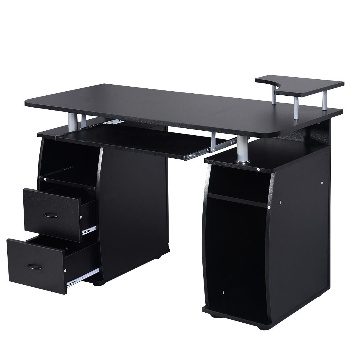 Ergonomic Computer PC Desk with Storage Shelf - Home Office Workstation for Gaming & Study | Compact Design Fits Small Spaces