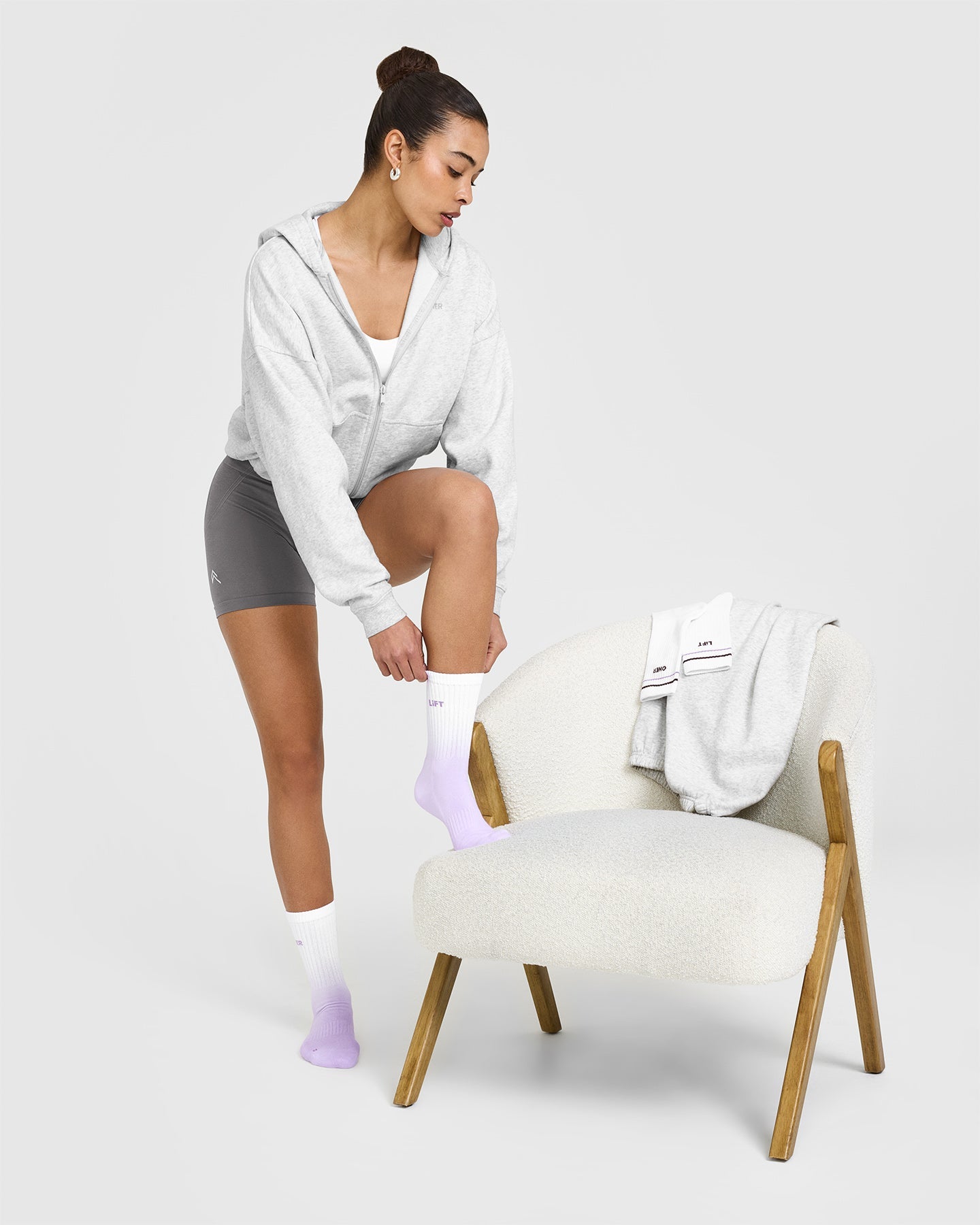 Oner Heart Crew Socks 3 Pack - Soft Cotton Ankle Socks for Women & Men | White & Lavender Color Set | Perfect for Casual Wear, Sports & Gifts