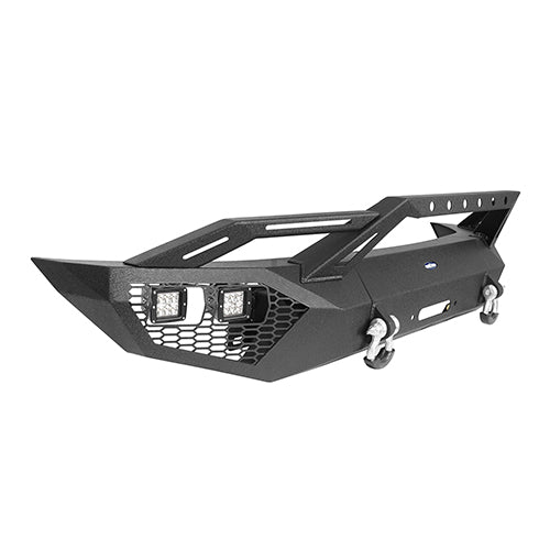 Heavy Duty Full Width Front Bumper with Grill Guard & Rear Bumper for 2009-2014 Ford F-150 (Excluding Raptor) - Off-Road Protection & Truck Accessories for Adventure & Work
