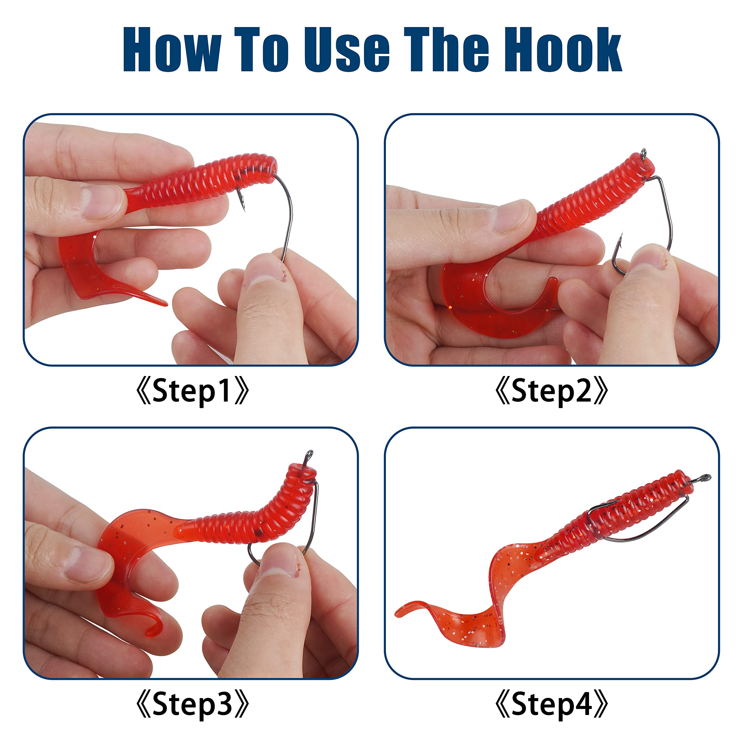 Premium Bass Fishing Hooks - 50/100pcs Offset Worm Hooks 3X Strong High Carbon Steel for Bass, Trout & Soft Plastic Baits - Texas Rig Jig Fishing (Size 1/0-5/0) - Perfect for Freshwater & Saltwater Angling, Kayak Fishing & Tournament Use