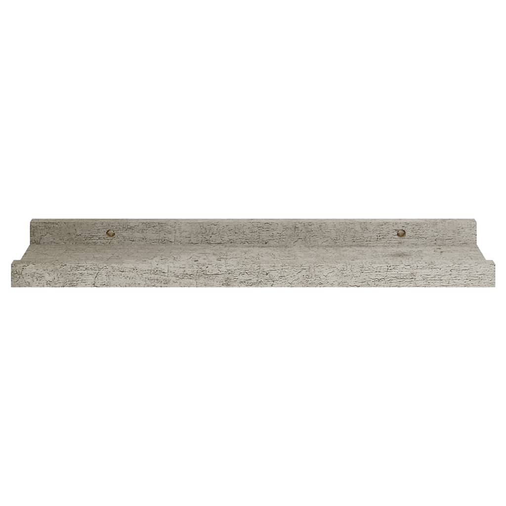 2 Pack Floating Wall Shelves - Modern Concrete Gray Bathroom & Bedroom Shelves (15.7