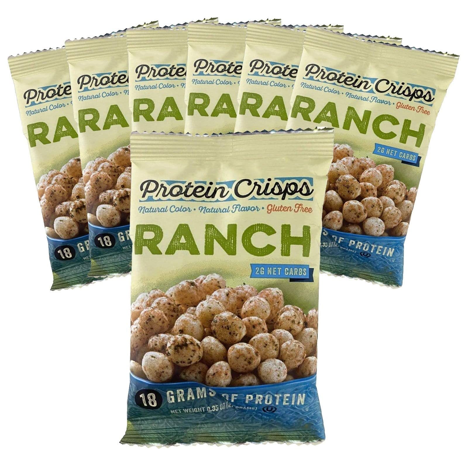 HealthSmart High Protein Ranch Crisps - 18g Protein, Low Calorie, Low Carb, Gluten-Free Snacks | KETO & Vegetarian Friendly | Perfect for Weight Loss, On-the-Go Snacking & Healthy Lifestyle (7 Single-Serve Bags)