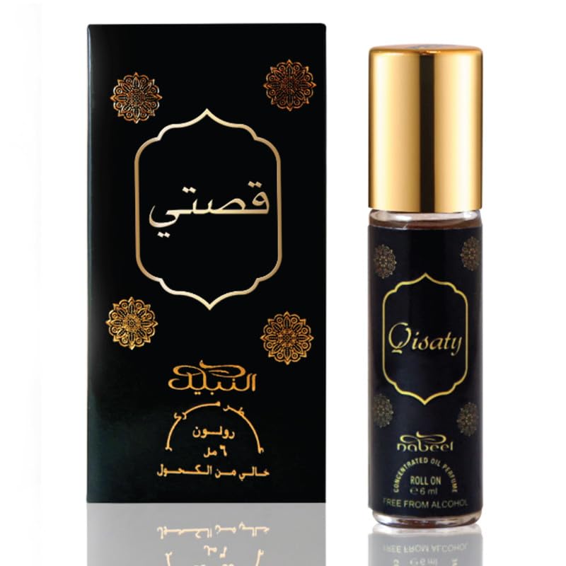 Premium Qisaty Attar Roll-on Perfume Oil by Nabeel - 100% Alcohol-Free, 6ml | Long-Lasting Fragrance for Daily Wear, Special Occasions & Gifting