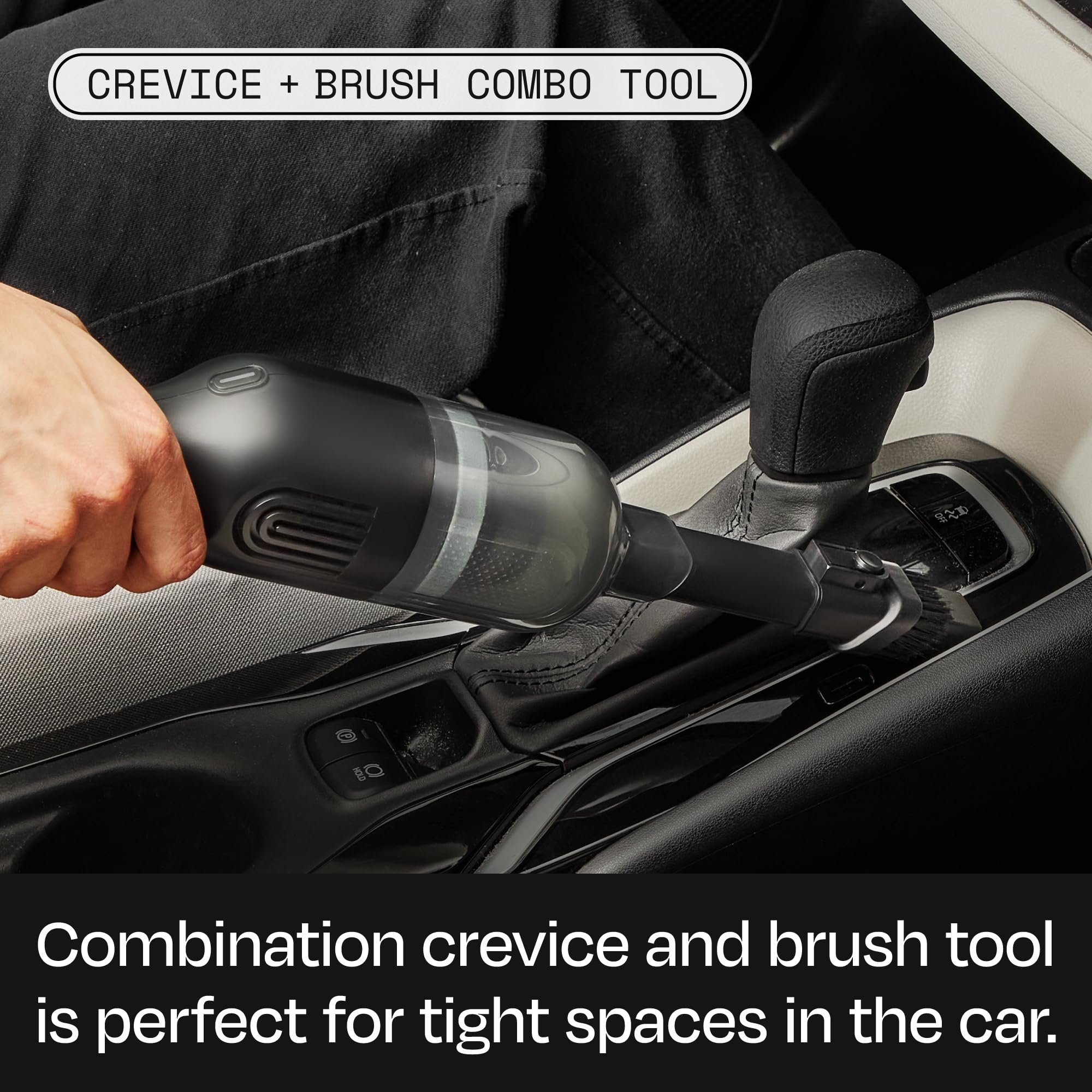 BUFF Cordless Handheld Vacuum Cleaner - Rechargeable Car Vacuum with Crevice Tool & Brush Attachments - Powerful Portable Vacuum for Home, Office, Car & Pet Hair Cleaning - Black | Perfect for Quick Cleanups, Car Detailing & Pet Hair Removal