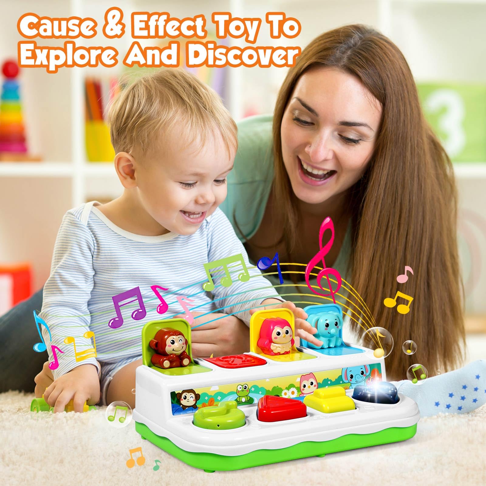 Best Baby Toys for 6-18 Months | Early Learning Cause & Effect Interactive Infant Toys | Musical Pop-Up Toys for Toddlers 1-3 Years | Perfect Gift for Boys & Girls | Great for Playtime, Learning & Sensory Development