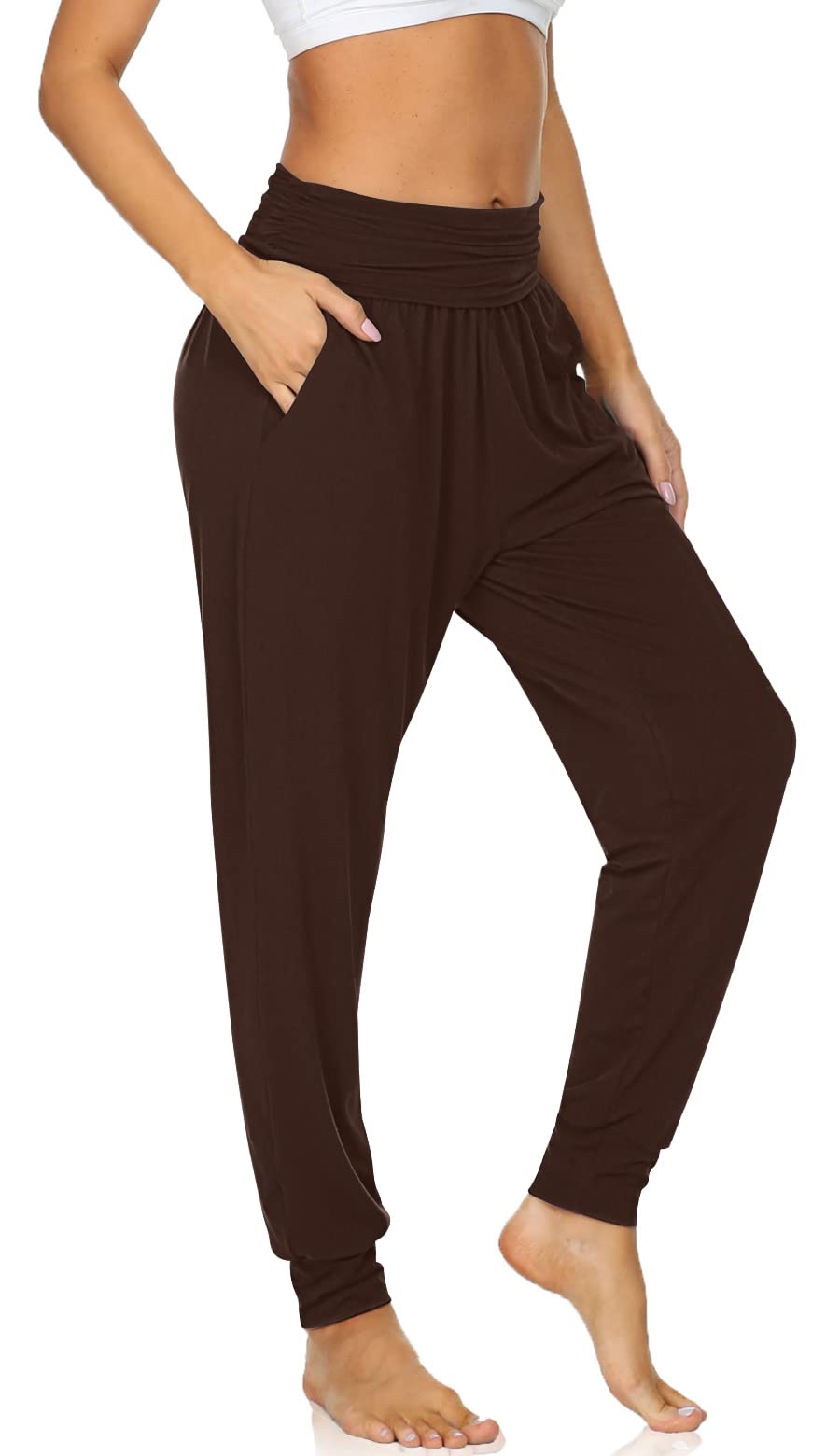 UEU Women's Cozy Yoga Joggers - Loose Workout Sweatpants with Pockets | Comfy Lounge Pants for Yoga, Running, Gym & Home Relaxation
