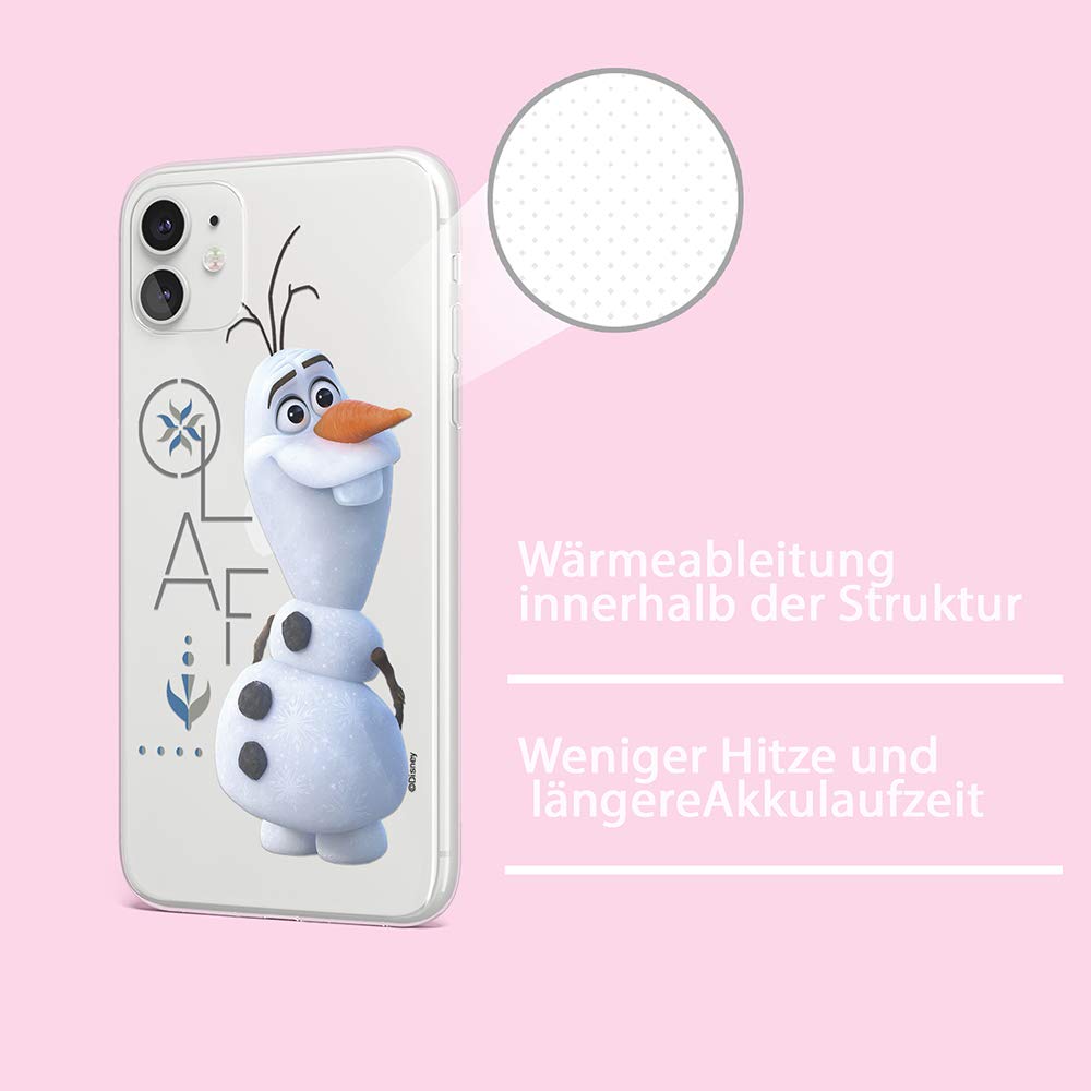 Original & Officially Licensed Disney Olaf Pattern iPhone 11 Case - Slim Fit, Semi-Transparent Protective Cover for Apple iPhone 11 - Perfect for Daily Use, Travel & Disney Fans
