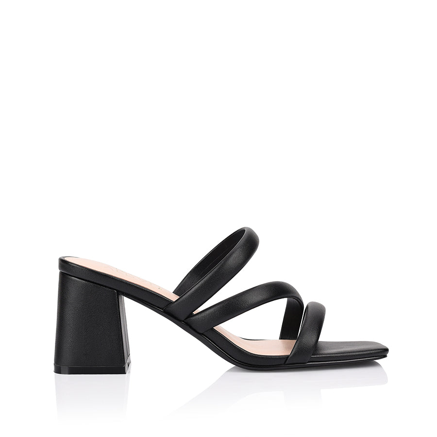 Stallone Block Heel Mules for Women - Comfortable Slip-On Shoes with Chunky Heel - Perfect for Office, Party & Casual Wear - Black