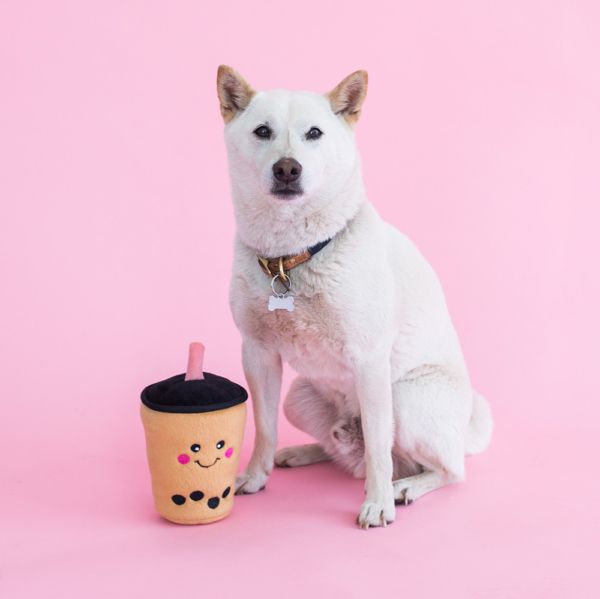 ZippyPaws NomNomz Boba Plush Dog Toy with Squeakers - Cute Boba Tea Chew Toy for Small & Medium Dogs, Perfect for Playtime, Training & Cuddling