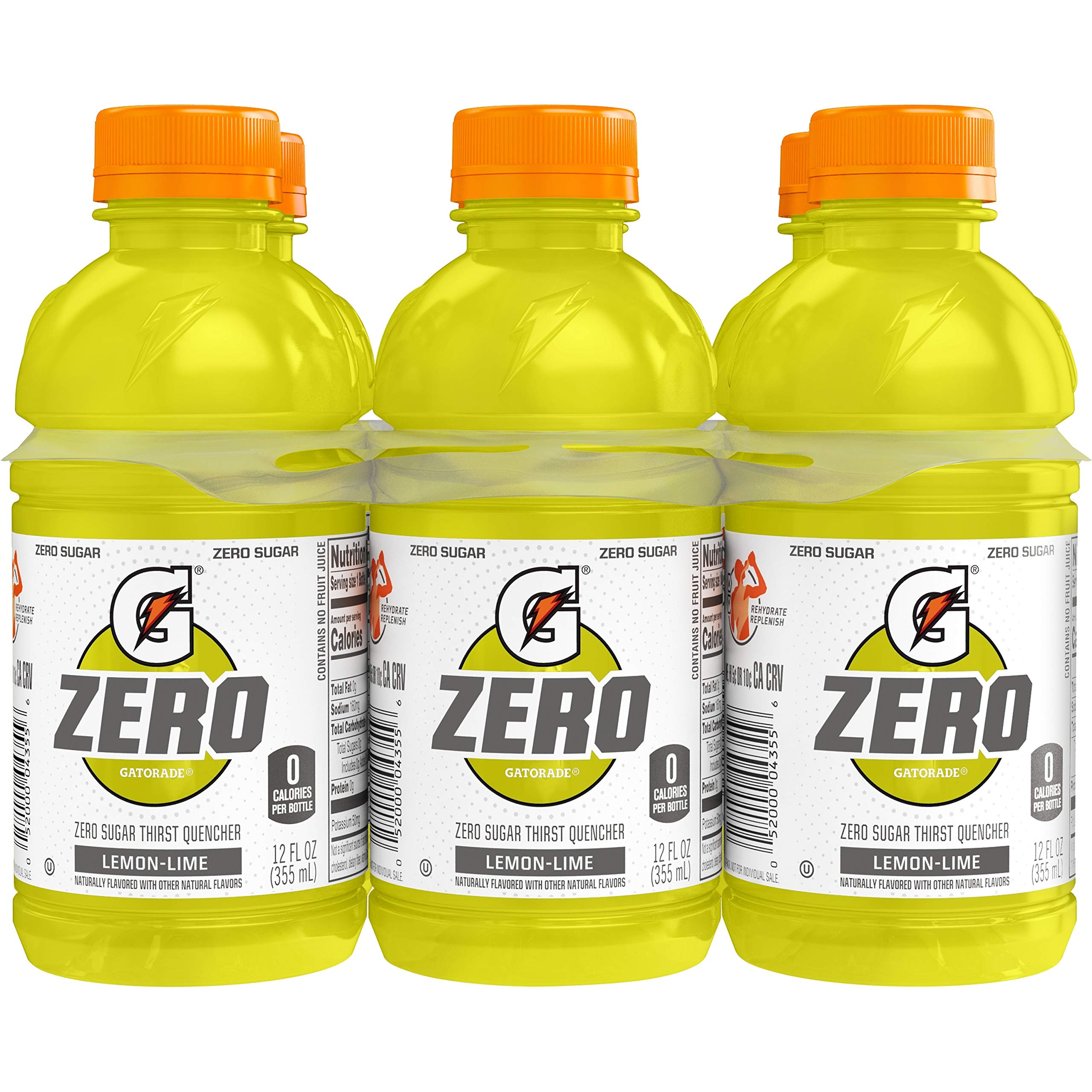Gatorade G Zero Sugar Lemon Lime Sports Drink - 12 Fl Oz Bottles (6 Pack) - Hydration for Athletes & Workouts