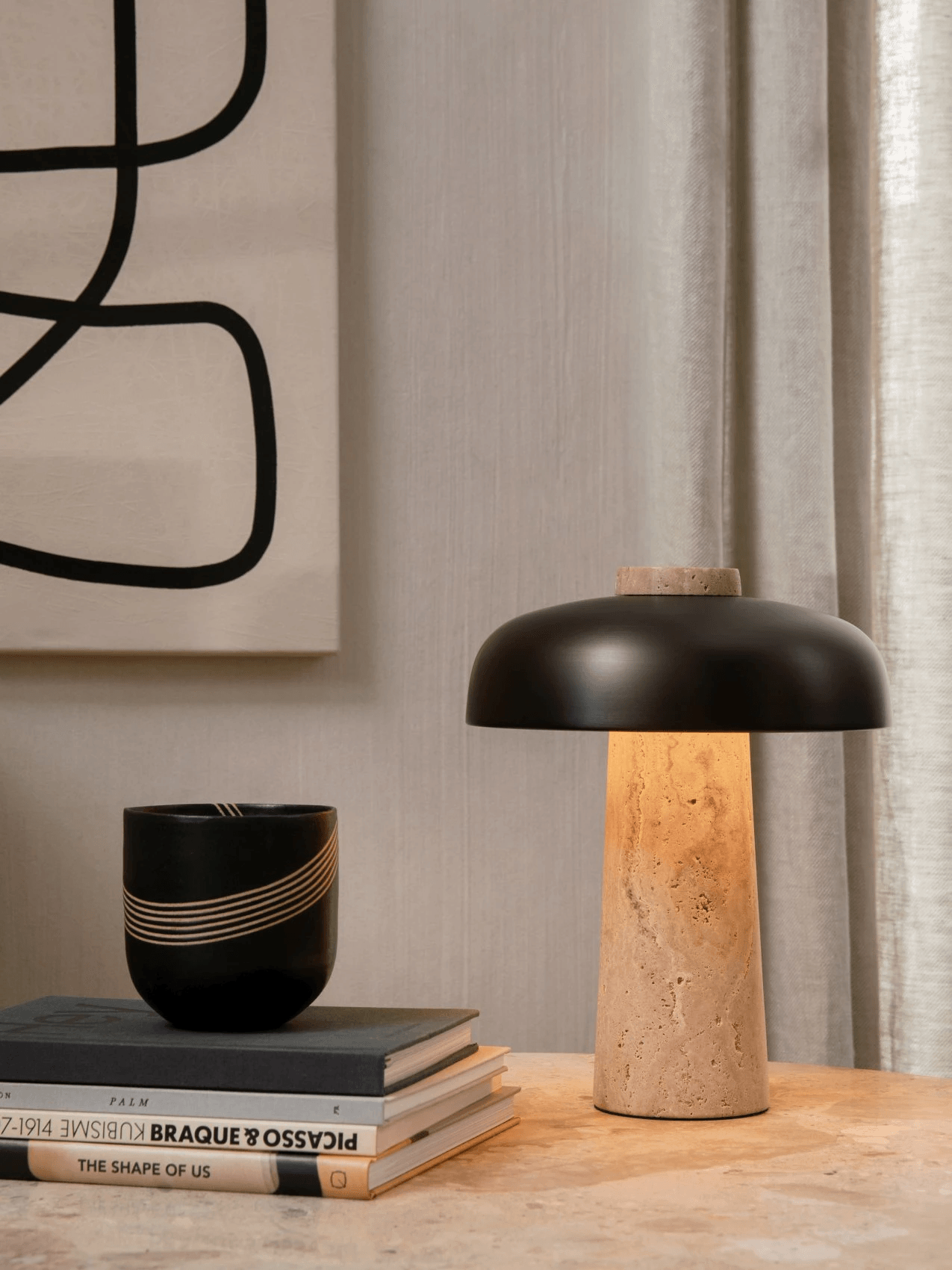 Modern Terra Dome Table Lamp - Stylish LED Bedside Lamp for Bedroom, Living Room & Office - Warm White Light with Adjustable Brightness - Perfect for Reading, Relaxing & Decor
