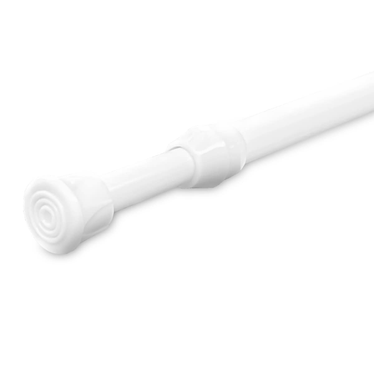 Extendable Telescopic Tension Shower Curtain Rod Holder - Adjustable 30cm to 50cm White Voile Curtain Rail for Bathroom Window - Perfect for Small Spaces, Rentals & Modern Bathroom Decor