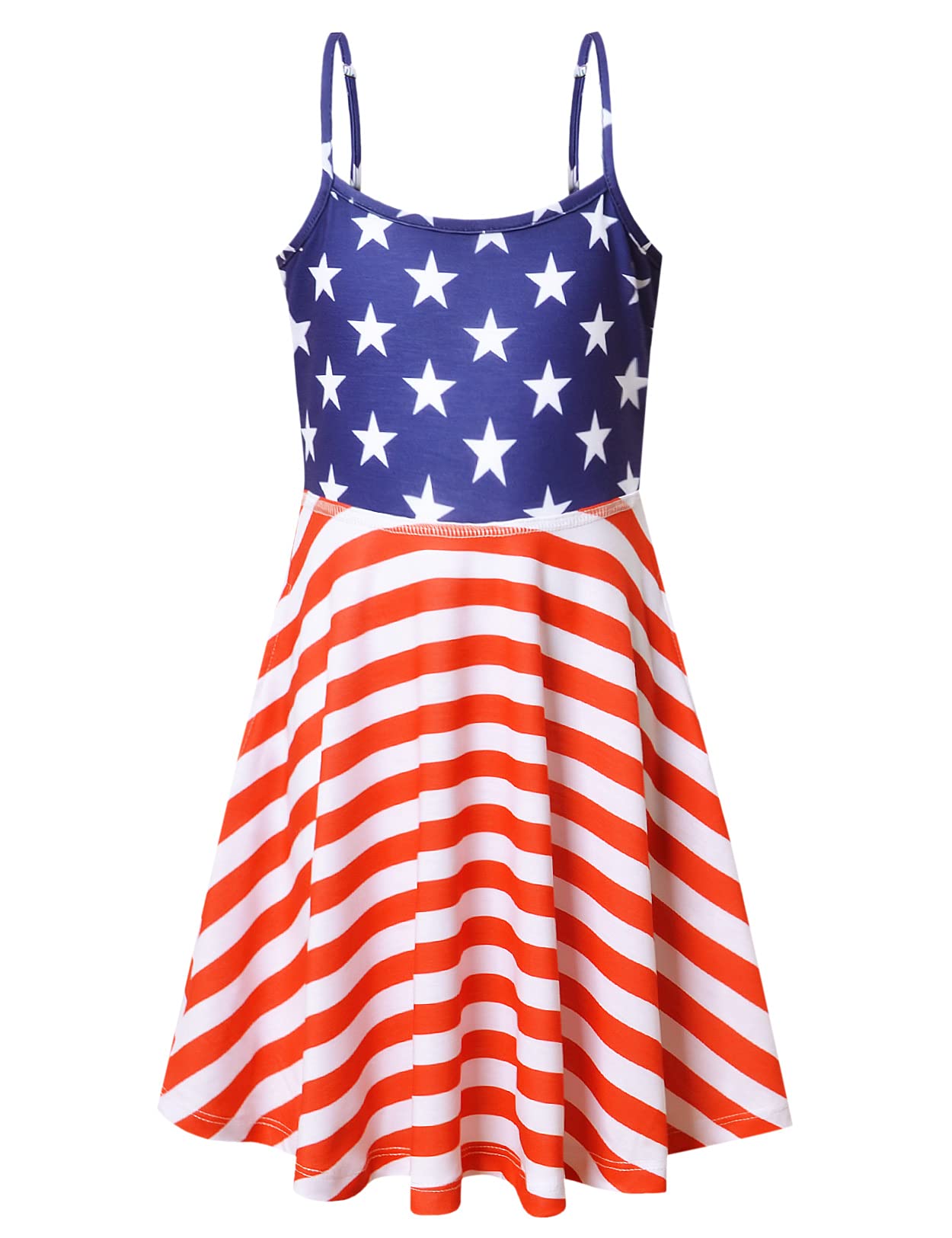 Jxstar Girls Spaghetti Strap Summer Dress - Casual Cami Twirl Swing Sundress for Kids | Perfect for Beach, Party & Outdoor Play