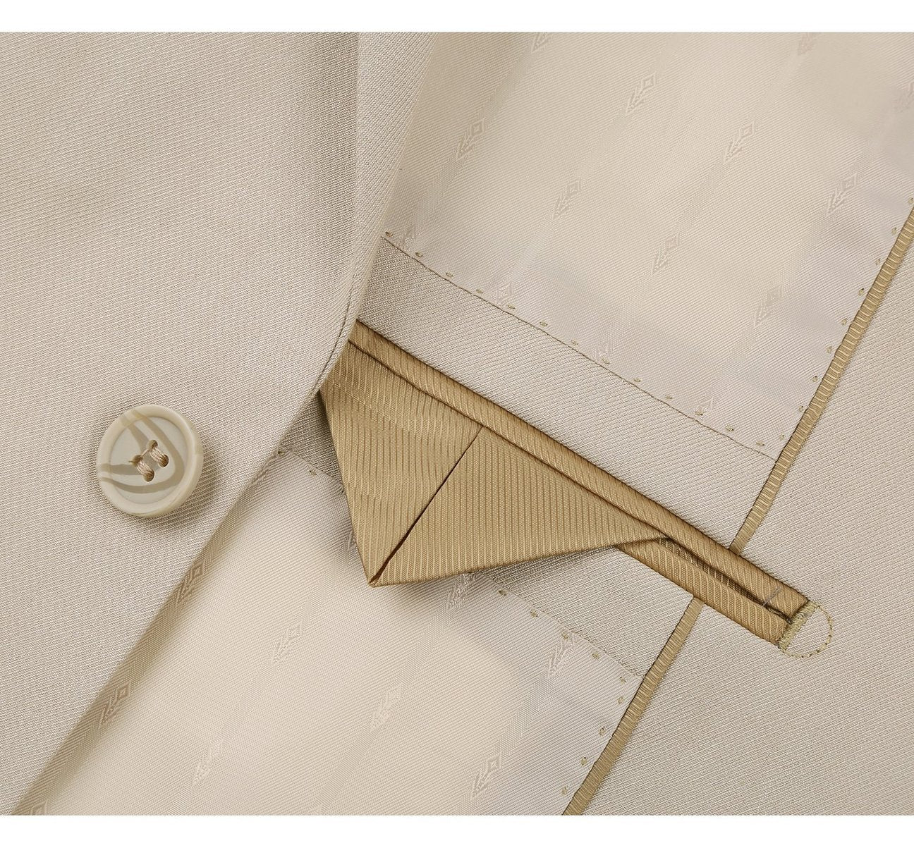 Alessandro Vitello by Renoir Beige 2-Piece Classic Fit Single Breasted Notch Lapel Suit | Premium Men's Business Formal Attire | Perfect for Weddings, Office Meetings & Special Occasions